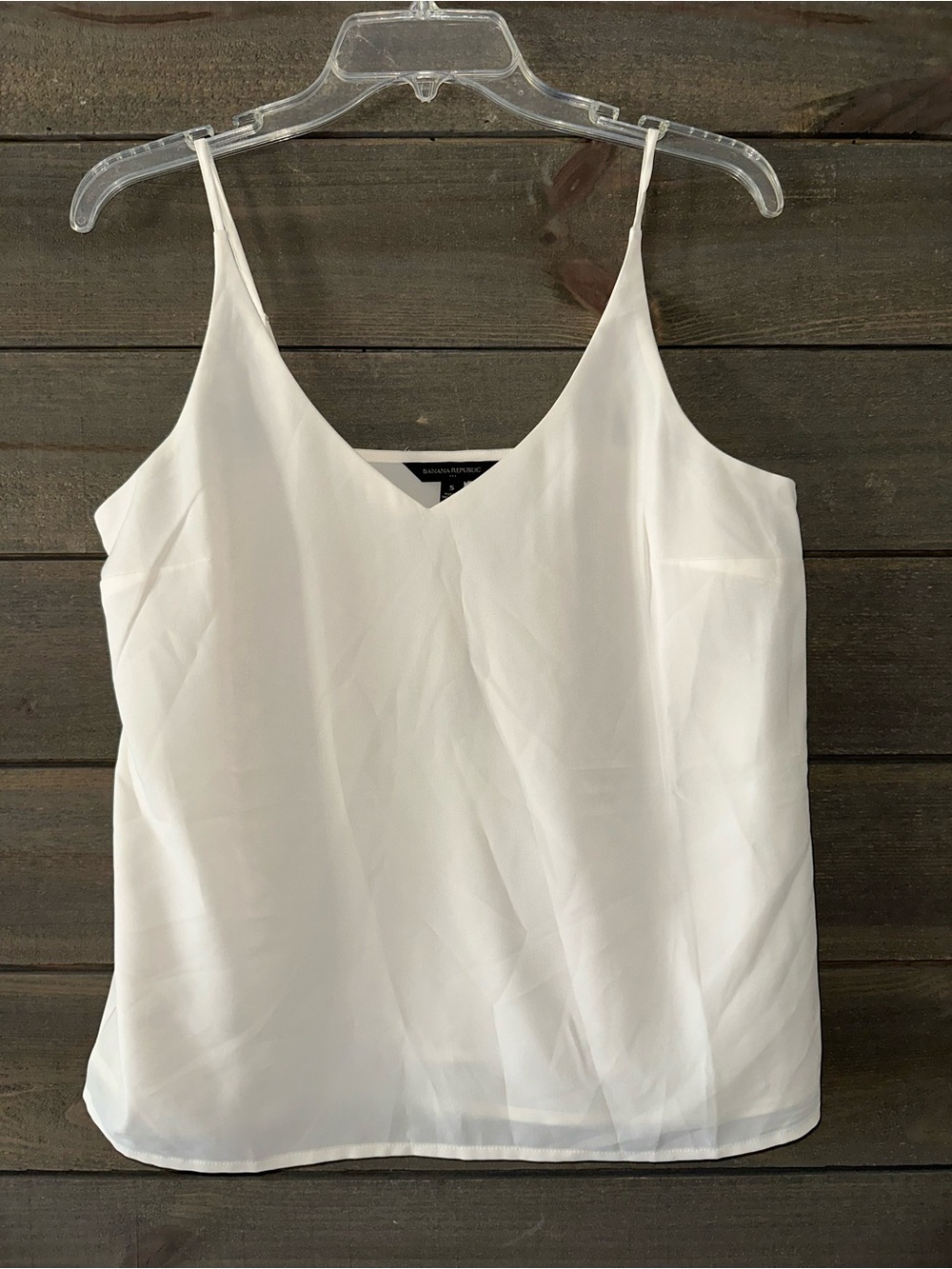 NWT Banana Republic White V-Neck Silk Cami Top